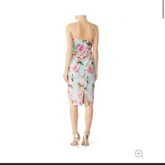 Black Halo Montego Mint Green Floral Halter Midi Dress - Picture 8 of 8